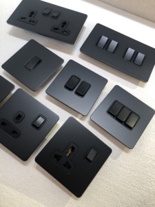 86 250V 2way treo tường kim loại ánh sáng chuyển đổi màu đen thép không gỉ Bảng điều chỉnh uk13a Châu Âu phổ Ổ cắm ổ cắm nhà bán buôn - Product Image 3