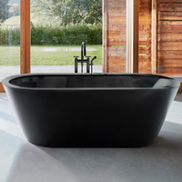 Baignoire en marbre noir naturel et baignoire en pierre sculptée à la main