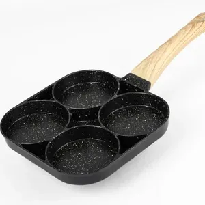 Smartpan Antiaanbaklaag Gebakken Eierpot Koekenpan Keuken Kookpot Omelet Pan 4-Holes Medische Stenen Koekenpan