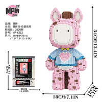 Modèle de décoration de collection MPIN, blocs de construction en micro-plastique, grand puzzle 3D DIY de 34 cm, design tendance, briques animales cheval, jouets cadeaux