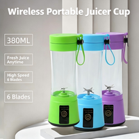 Mini mixeur-presse-agrumes électrique portable, silencieux, coloré, 6 lames, rechargeable par USB, anti-fuite, facile à nettoyer, bouteille à jus, portable