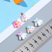 Accessoires DIY en résine en forme d'oreilles de chien de dessin animé pour sacs, coques de téléphone, épingles à cheveux, bijoux faits main, petits et grands modèles