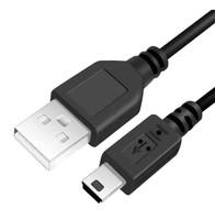 Câble de charge rapide USB mini vers USB mâle-mâle 3A, blindage tressé, gaine en PVC, pour appareil photo, ordinateur, contrôleur GPS, 1 mètre, noir