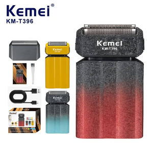 Rasoir électrique rechargeable USB KM-T396 7500 tr/min à <span class=keywords><strong>double</strong></span> lame, tondeuse à barbe portable pour hommes, rasoir à mouvement alternatif - Product Image 1