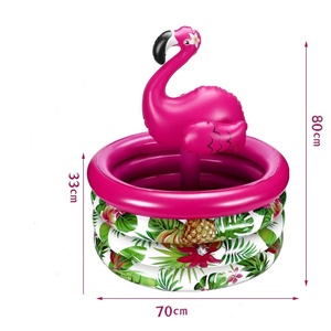 ที่วางเครื่องดื่มเป่าลมรูปนกฟลามิงโก PVC ขนาด 70*33 ซม. สองสี สำหรับตกแต่งสวน แคมป์ปิ้ง ฤดูร้อน สระว่ายน้ำ วันหยุด งานวันเกิด - Product Image 3