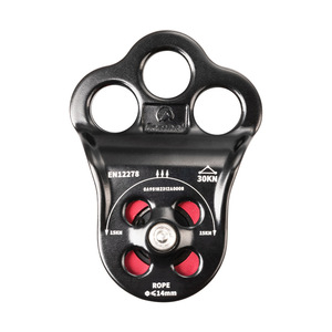 Polea de doble rodamiento Kanle 30KN con capacidad para cuerda de 14 mm para escalada en roca, montañismo y equipo de rescate - Product Image 1