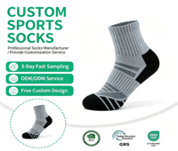 Chaussettes de sport gris-noir à cheville haute – Chaussettes athlétiques respirantes avec soutien de la voûte plantaire et amorti pour la course, la gym, le basketball, le cyclisme, unisexe