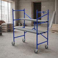 Échafaudage mobile Long Jv réglable sur roulettes, cadre en acier galvanisé, 1,2 m de hauteur x capacité de charge de 250 kg, pliable, résistant à la corrosion