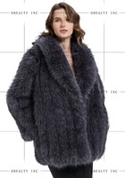 Parka Chaude d'Hiver pour Femme en Fausse Fourrure de Renard Moelleuse, Luxe Écologique, Grande Taille, Traitement Teint