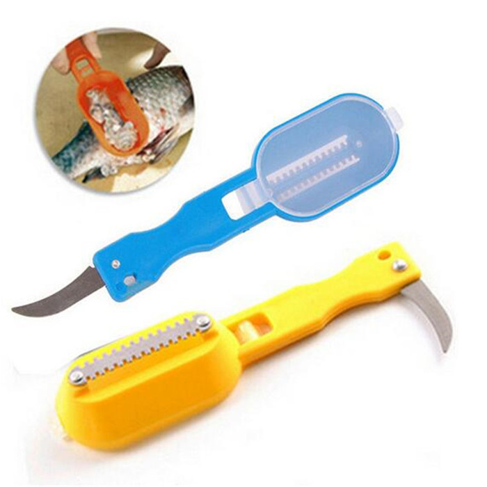 Scraping Scale Fish Peeler Kill Fish Knife with Cover Creative Multipurpose Seafood tool kitchen gadgets