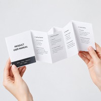 Livre personnalisé A4 à pliage en croix pour les marques de beauté, imprimé offset sur papier couché avec finition vernie