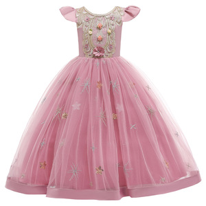 Nuevo Vestido de Princesa para Niñas, Falda Larga y Esponjosa con Flores, para Presentaciones de Piano y Espectáculos Infantiles - Product Image 1
