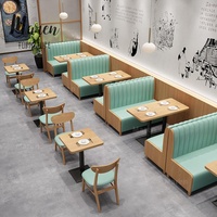 Meubles de restaurant modernes en bois massif et faux marbre, ensemble de tables et chaises de banquettes pour café, club et salon de thé, en promotion