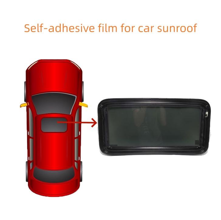 Film autocollant noir pour toit ouvrant de voiture : 80*50 cm