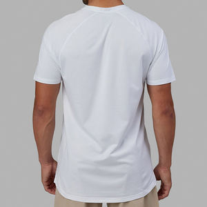 <span class=keywords><strong>Camiseta</strong></span> básica de gimnasio de poliéster 100% personalizada para hombre, <span class=keywords><strong>Camiseta</strong></span> deportiva blanca con cuello redondo y Jersey de punto transpirable, ajuste informal largo - Product Image 3