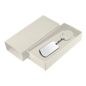 Boîte en carton ivoire pour rangement de porte-clés avec couvercle et plateau intérieur - Product Image 1