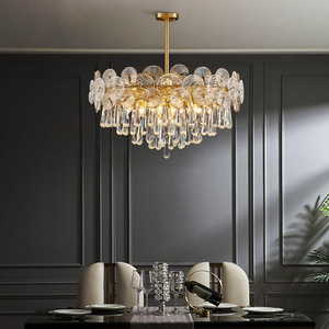 Luxe Métal Cristal Cascade Banquet Hall <span class=keywords><strong>Art</strong></span> Déco Feuille Ronde Branche <span class=keywords><strong>Lustre</strong></span> Intérieur Suspension Décorative Suspension Lumière - Product Image 4