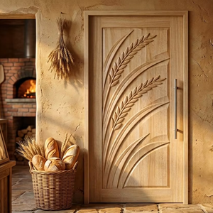 Puerta de Madera Sengon, Diseño Moderno, Ligera, Estructura Resistente y Duradera, Tamaño Personalizado para Hogar, Oficina, Apartamento y Hotel - Product Image 1