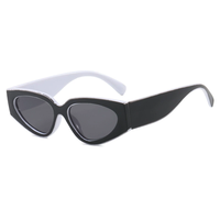 UNOC Lunettes de soleil personnalisées pour femmes Lunettes de soleil œil de chat tendance avec UV400 Plusieurs couleurs de monture Blanc Vert Rouge Rose
