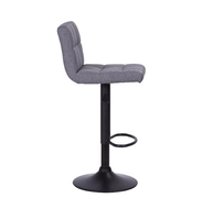 Tabouret de bar moderne en tissu et métal avec dossier, chaise de comptoir de cuisine pivotante hydraulique réglable en hauteur