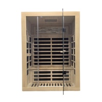 Panneaux en bois massif électriques à infrarouge lointain et lumières LED pour éclairage de sauna intérieur moderne à usage domestique