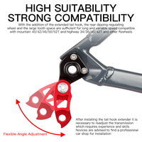 TOOPRE Extension de suspension de dérailleur arrière pour vélo de route et de montagne, crochet de queue pour roue libre 34T-52T