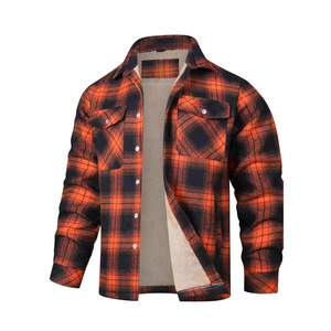 2024 Style à la mode européen américain hommes <span class=keywords><strong>Plaid</strong></span> épaissi chemise veste à manches longues col rabattu nouveau pour <span class=keywords><strong>Amazon</strong></span> AliExpress - Product Image 2