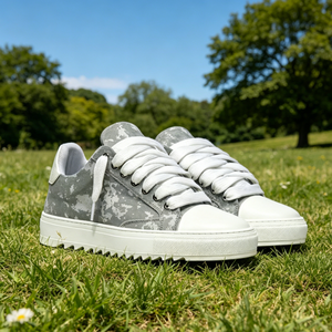 Luxury Trendy Skate Shoes with Gold <b>Heel</b> Spliced Designer Casual Shoes Non-slip Lace-up Dirty Style Skateboard Shoes - Product Image 3