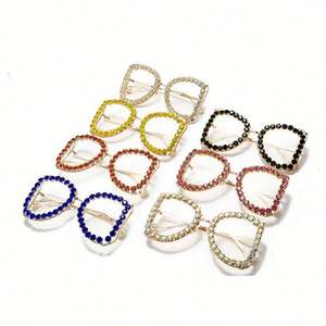 Gafas de Sol de Moda con Marco Grande de Metal de Lujo, Lentes Transparentes con Pedrería, Gafas de Sol para Mujer 2020 - Product Image 3