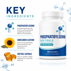 Hot Selling Natural Adult Organic High-<b>Protein</b> Gluten-Free Phosphatidylserine Softgel Capsules Vitamins B6 B12 for Memory - Product Image 3