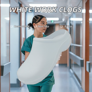 Zuecos de Trabajo para Uso <span class=keywords><strong>Sanitario</strong></span>, Hostelería, Peluquería y Estética - Parte Superior Sintética, Plantilla Extraíble, Suela Antideslizante, <span class=keywords><strong>Blanco</strong></span>, Talla 38 EU - Product Image 2
