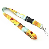 En gros, Lanière courte pour porte-clés en satin et nylon, imprimée avec logo personnalisé, avec clip de sécurité détachable