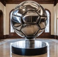 Offre Spéciale Arabie Saoudite Football Décoré Grand Extérieur Public Urbain Repère En Acier Inoxydable Football Sphère Sculpture