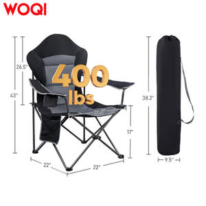 เก้าอี้พับแคมป์ปิ้ง Woqi ขนาด 43 นิ้ว พนักพิงสูง โครงเหล็ก เก้าอี้สนามหญ้ากลางแจ้ง น้ำหนักเบา พกพาสะดวก เก้าอี้สวนสำหรับผู้ใหญ่ - Product Image 1