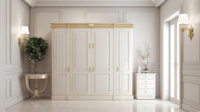 Armoire sur pied moderne haut de gamme, portes coulissantes avec compartiments de rangement intégrés, espace de rangement spacieux, personnalisation complète de la maison