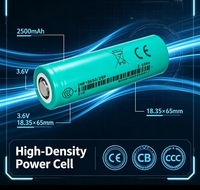 INR18650-25p Lithium Battery, Voltage 3.6V, 2500mAh, Lithium-ion Battery Pack, Primarily Used in Household Appliances.