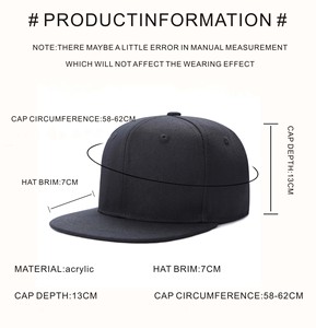 Mũ lưỡi trai snapback acrylic 6 mảnh, unisex, trơn, chất liệu thể thao, kinh doanh, dùng được quanh năm, sản xuất tại xưởng. - Product Image 5