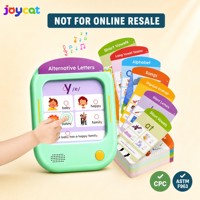 Machine d'apprentissage interactive pour enfants : cartes flash phoniques parlantes avec fonction Tap to Read, écran de construction de familles de mots CVC, sans écran tactile, pour les 2-6 ans