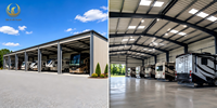 Bâtiment de stockage automobile en acier sur mesure, pour camping-car, caravane, garage, abri, entrepôt industriel à grande portée, design de ferme