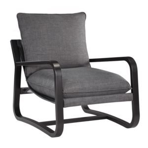 DB Blaire Silla de cabestrillo minimalista Marco de metal con mechones extensible Tapizado Tela de carbón cómoda para uso en el hogar Oficina Hotel - Product Image 1