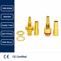 Connecteur RF coaxial droit mâle à sertir en laiton, modèle RP-C-J58, 12V, marque professionnelle RFBestar, OEM, pour câbles RG58, LMR200, LMR195