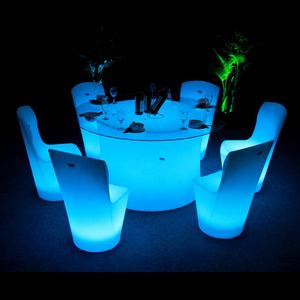 Chaise de bar moderne en plastique pour la maison, l'extérieur, l'hôtel, les chaises de banquet, chaise de salle à manger Sedef <span class=keywords><strong>Simon</strong></span> avec éclairage RVB - Product Image 3