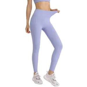 Logo kustom Gym olahraga kebugaran telanjang lembut 40-80kg satu ukuran besar cocok untuk semua ukuran bebas pinggang tinggi wanita Yoga Legging