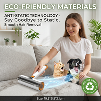 Rouleau et brosse antistatiques double face écologiques pour l'élimination des poils de chat et le nettoyage des poils d'animaux, outil anti-peluches