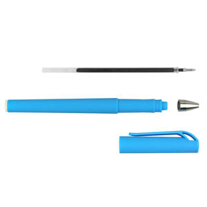 사용자 정의 대량 0.5mm 쓰기 폭 내구성 배럴 플라스틱 젤 펜 블루 그린 얼룩 방지 잉크 학교 기업 판촉 펜 - Product Image 6