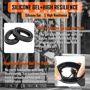 Almohadillas de gel para los oídos, almohadillas de espuma viscoelástica de repuesto para auriculares 3M <span class=keywords><strong>Peltor</strong></span>, protectores auditivos (1 par) - Product Image 6