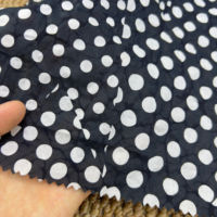 Tissu en coton Salt Shrink 80 g/m² blanc à pois, sans repassage, en stock, pour robe, chemisier, jupe, largeur 50 pouces