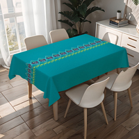 Nappe carrée en PVC bleu foncé de qualité supérieure RNPT, nappe de luxe écologique pour table à manger, table basse