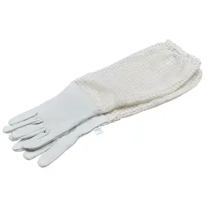 CHINABEES Beekeeping glove White sheepskin three-layer net ventilation for Apiculture beekeeping gloves