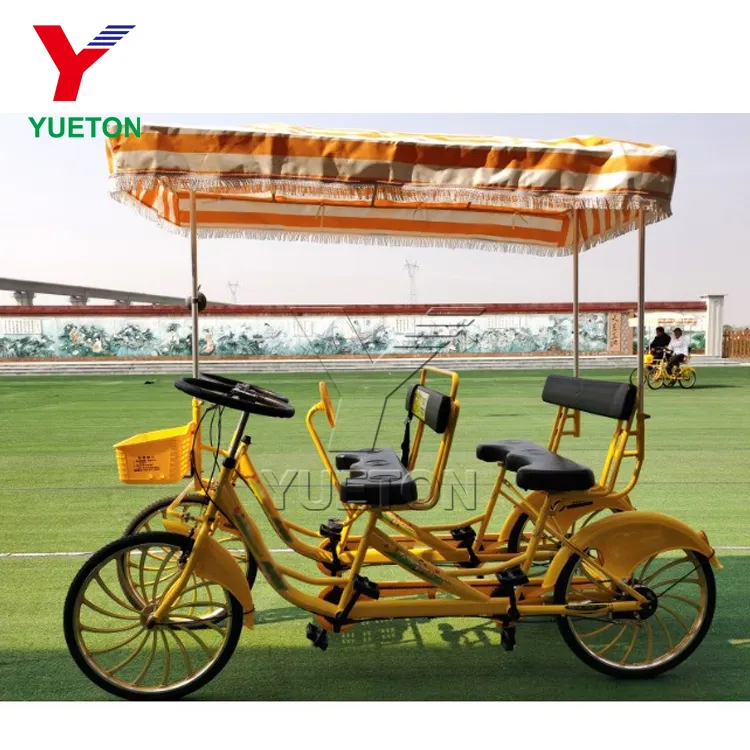 China Factory Leisure And Sightseeing Bike 4 Person Tandem Bicycle With High-Carbon Steel Frame